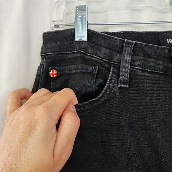 Hudson Noa Stellar straight Leg Jeans Black 29 washed relaxed fit grunge concert - Picture 7 of 12